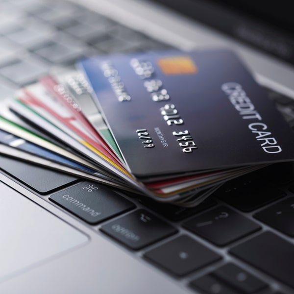 Numerous credit cards representing many debts in your portfolio